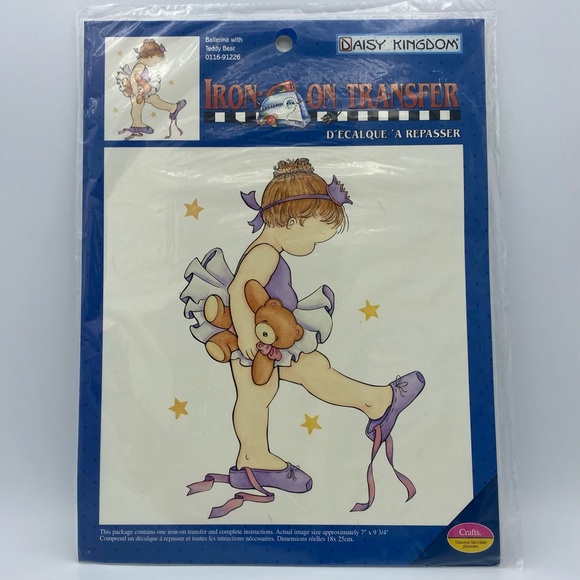 Daisy Kingdom Iron On Transfer Images 2001 Three Ballerinas Purple Pink Aqua Set - Picture 8 of 9